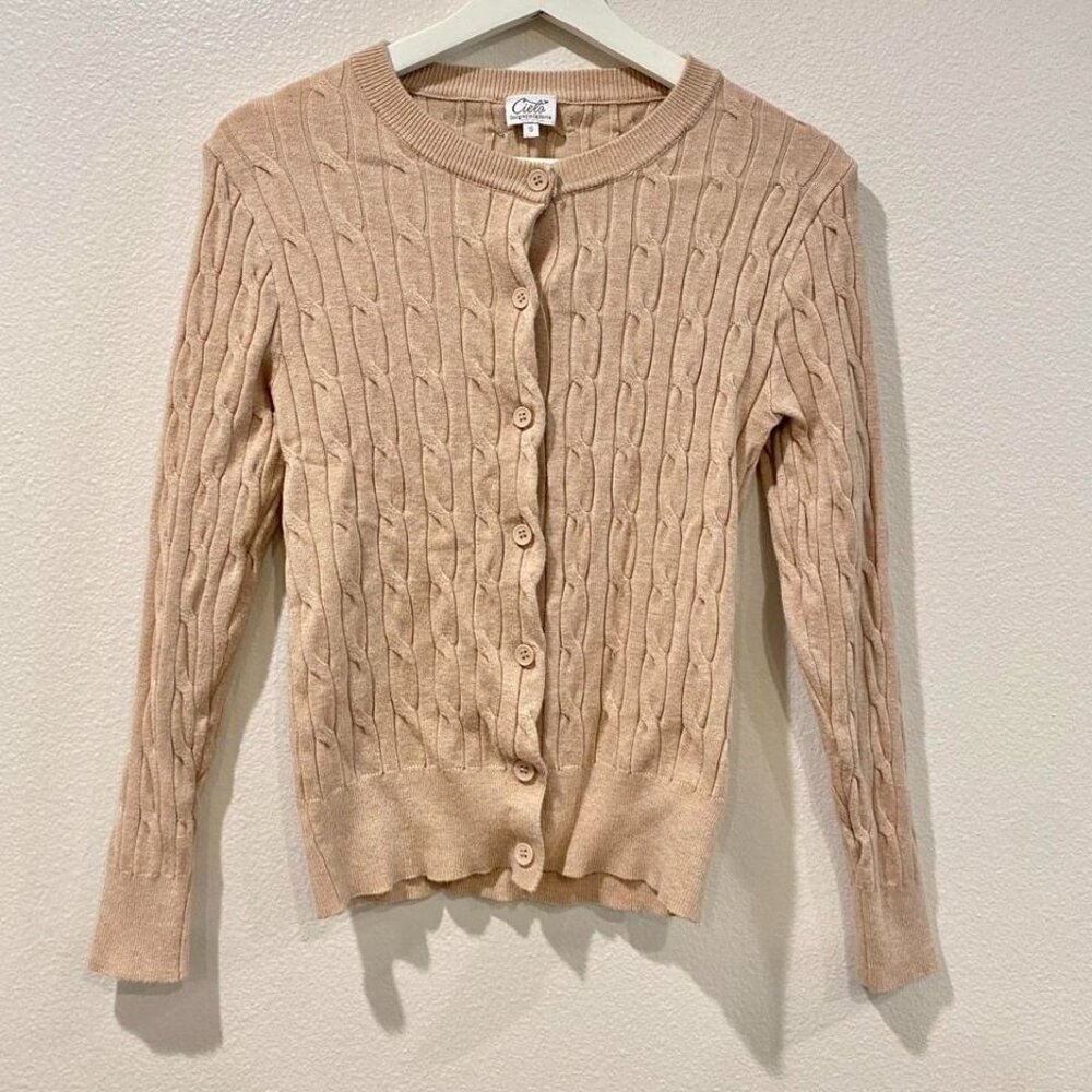 Brand New Beige Button-Down Cardigan – Size Small